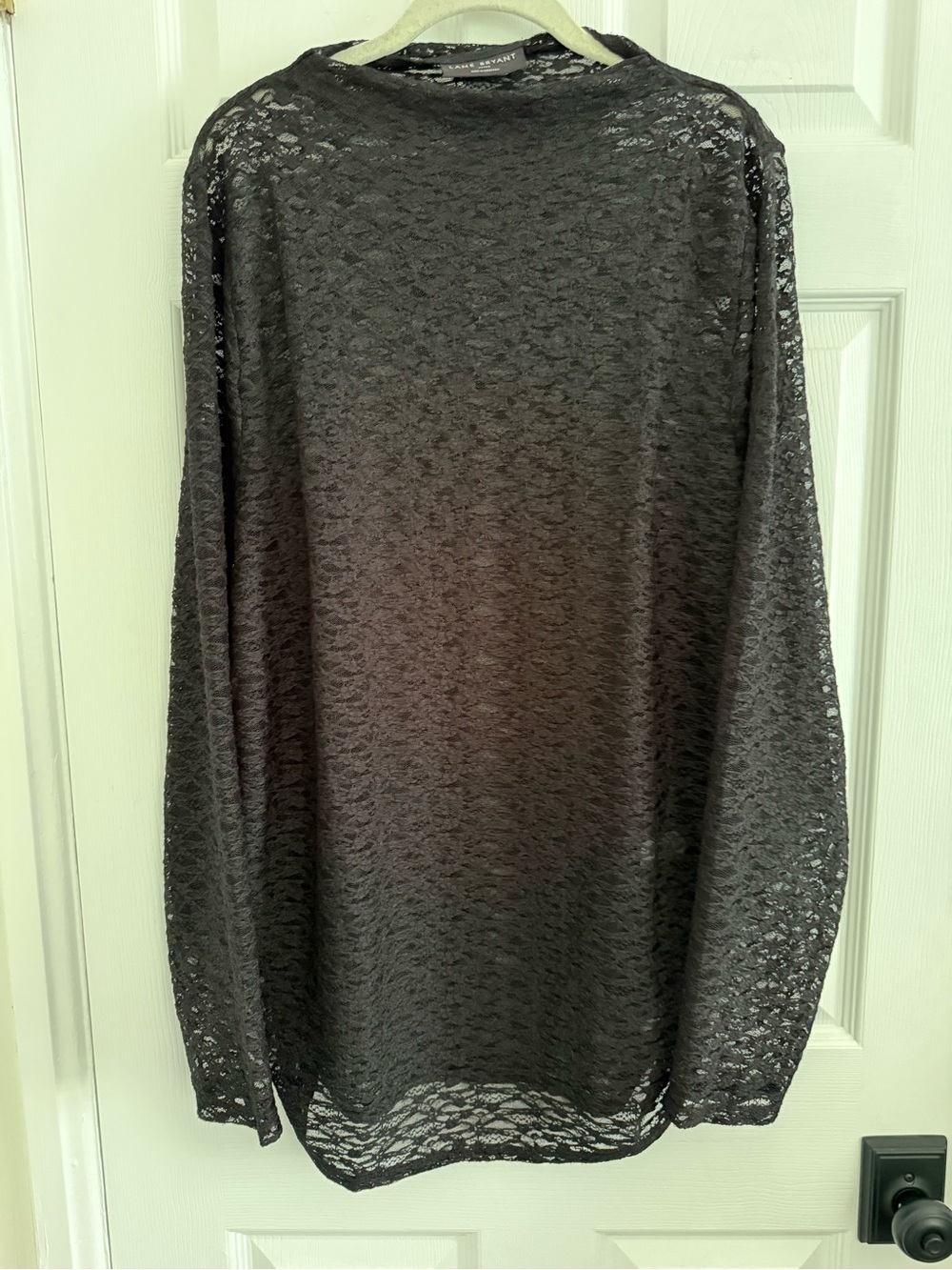 Lane Bryant Black Lace Long Sleeve Top - 22/24 - Like New